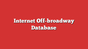 Internet Off-Broadway Database