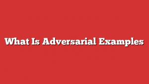 What Is Adversarial Examples
